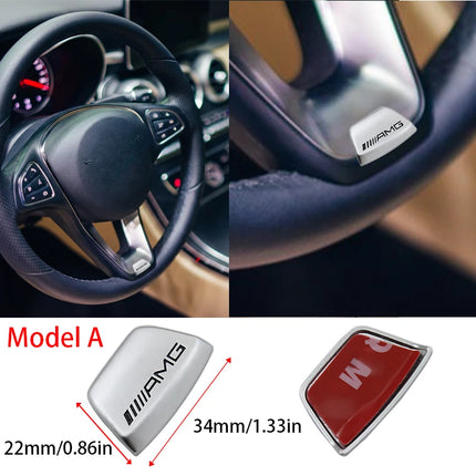 3D Metal Car Steering Wheel Emblem Sticker Badge For Mercedes Benz AMG W205 W168 W108 GLC W212 AMG W176 W204 Interior Accessorie