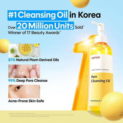 ma:nyo Double Cleanse Set Pure Cleansing Oil Deep Cleansing Foam Blackhead Melting Daily Makeup Removal Korean Skincare