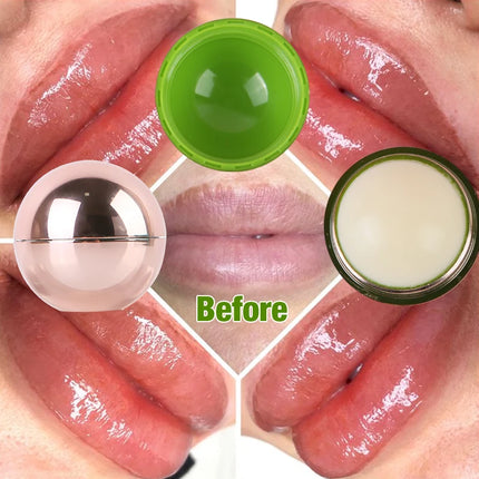 Vegan Organic Moisturizing Round Rose Golden Lip Balm Ball Natural Lip Balm Fade Lip Lines