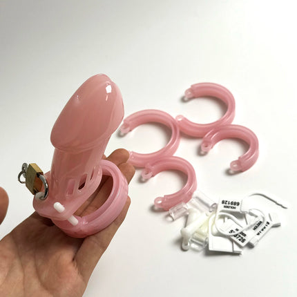 Plastic Urethra Chastity Lock with 5 Snap Ring Penis Bondage Adult Men's Chastity Cage Cock Restriction BDSM Abstainer Sextoys