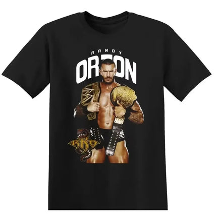 The Rock Wrestling T-Shirt Black WWE Jeff Hardy Wrestling Tee Randy Orton Ray Mysterio Wrestling T-Shirt WWE Oversize Casual Top