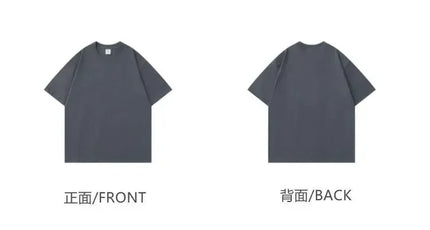 100% Cotton 450g M2 Heavy Cotton Short-sleeved T-shirt Summer Round Neck Loose Versatile Bottoming Shirt for Men and Women