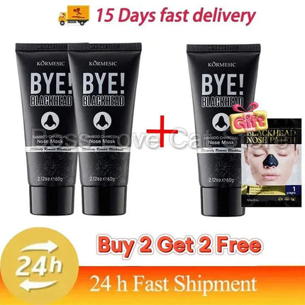Unisex Blackhead Remove Mask Bamboo Charcoal Shrinking Pore Nose Deep Cleaning Mask Improve Rough Skin Acne Treatment Skin Care
