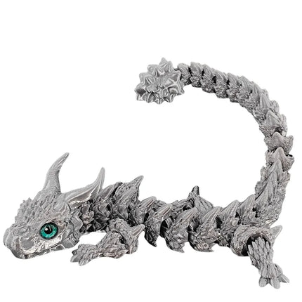 Simulated Eye 3D Printed Dragon All-in-one Molding Laser 3D Printed Diceratops Dragon Poseable Joints Flexible