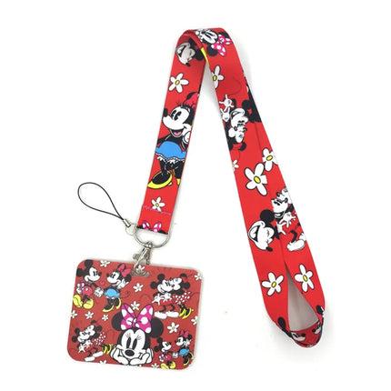 Mickey mouse Neck Keychain Necklace Webbings Ribbons Anime Cartoon Neck Strap Lanyard ID badge Holder Keychain Lanyards kids