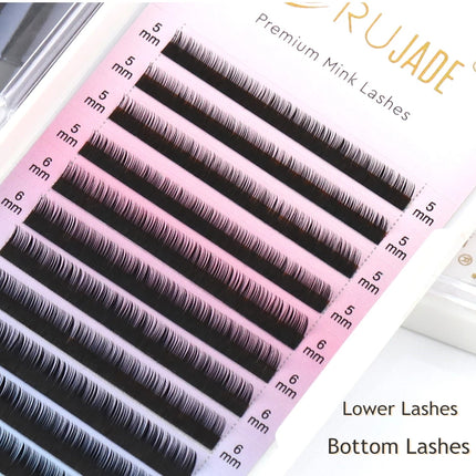 RUJADE Bottom Lower Eyelash 5-8mm Short Natural Individual Under Lashes Soft Professional Faux Mink Lash Extensions