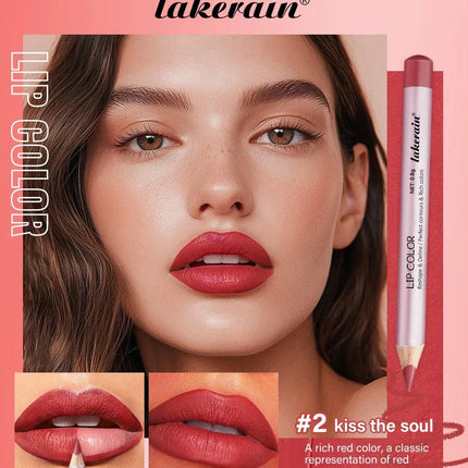 1/4Pc Mini Waterproof Matte Lipliner Pencil Pink Brown Contour Tint Lipstick Lasting Non-stick Cup Moisturising Lips Makeup Kit