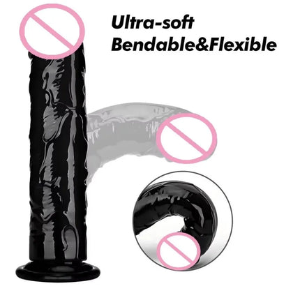 Female Masturbator Butt Plug Vagina Clit G-Spot Masturbation Sex Toy for Women 6sizes Black Dildos Wiht Suction Cup Ddildo Penis