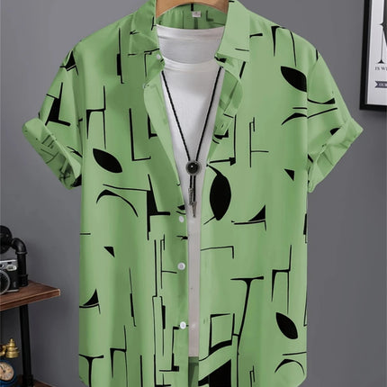 Simple Men's Shirt 3D Printed Retro Fashion Topshort Sleeve Beach Sweatshirt Street Hawaii Short Sleeved Shirt Men's Clothing