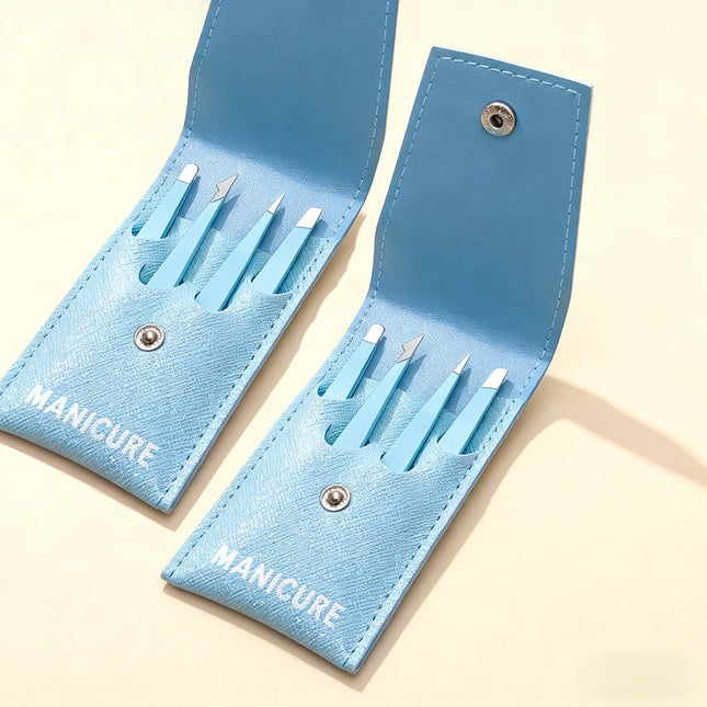 Colorful Eyebrow Tweezers for Fine Hair Removal - Stainless Steel Slanted Eye Brow Clips - Makeup Tools
