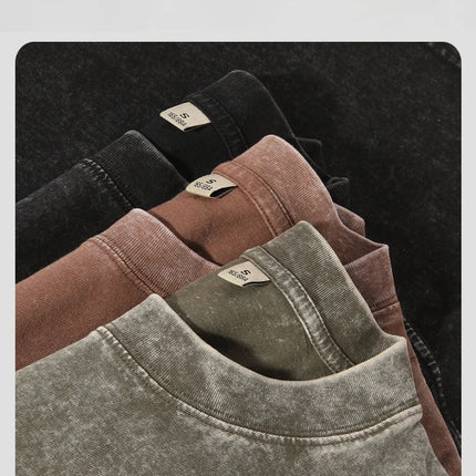 Custom Streetwear Vintage Washed Cotton Tee Oversized T-Shirt Retro Hip Hop Style 100% Cotton Personalized Design Men Clothing