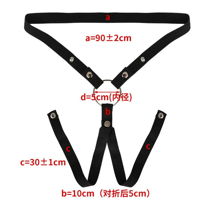 Male Penis Ring Chastity Cage Anti-off Device Elastic Band Auxiliary Belt Adjustable Underwear Rope Scrotum Ring Sissy Sex Toys