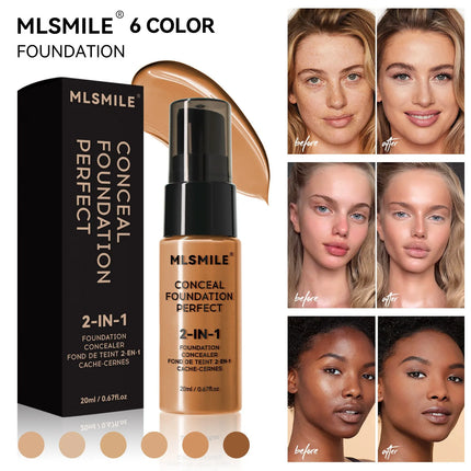 Matte Liquid Foundation Oil Control Pre-makeup Concealer Bb Cream Natural Long-lasting Face Base Foundation Professional Makeup