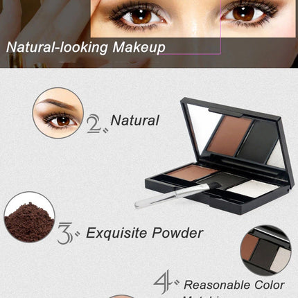 3 Color Eyebrow Powder Palette Cosmetic 3D Eye Brow Enhancer Professional Waterproof Makeup Eye Shadow With Brush Mirror Box