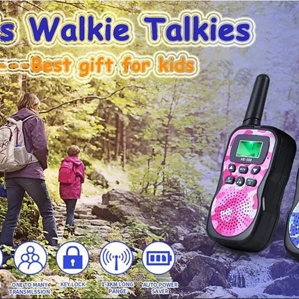 Kids Walkie Talkies Radio Toy 3 KM Best Christmas Birthday Gifts for 3-12 Year Old Kids to Outside Adventures Camping Hiking