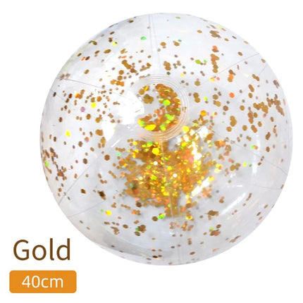 40CM Glitter Inflatable Beach Ball Transparent PVC Sparkle Water Toy 7 Colors Trendy Summer Beach Pool Party Outdoor Play for Ki