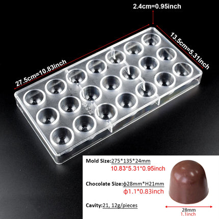 3D Polycarbonate Chocolate Molds Sphere Diamond Chocolate Bombs Bonbons Candy Bar Professional Confectionery Baking Pastry Tools