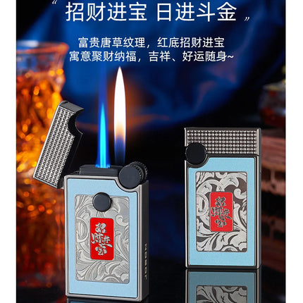 JOBON New Style Direct-jet Visible Transparent Gas Chamber Inflatable Lighter Windproof Men's Metal Cigarette Lighter Gift