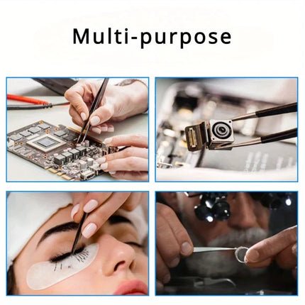 Tweezers Set, 10Pcs Precision Anti-Static Tweezers with Storage Pouch, Stainless Steel Tweezers for Electronics, Jewelry, Craft
