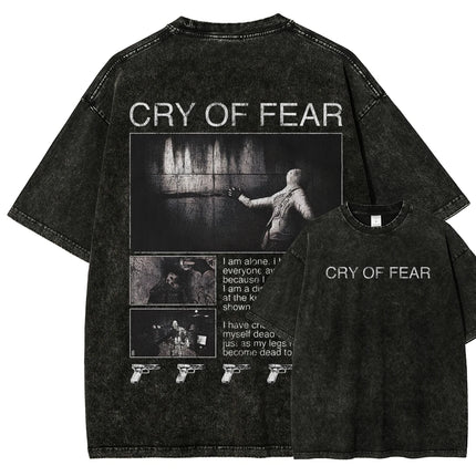 Cry of Fear New Model Washed T shirt Anime Lover personality Clothes Oversized Year round clothing Unisex hot product Couples