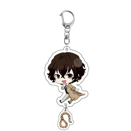 Cute Anime Figure Dazai Osamu Kunikida Doppo Edogawa Rampo Nakajima Atsushi Key Ring Fashion Acrylic Key Chain Plate Fans Gift