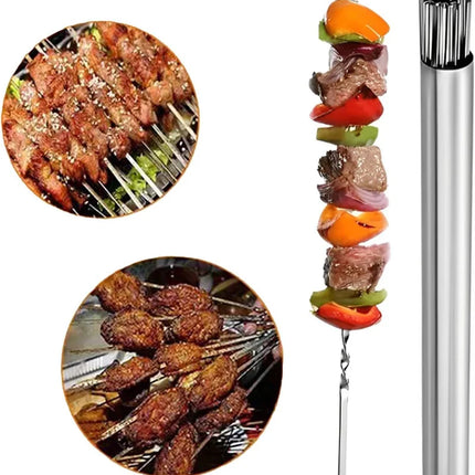10/31pcs Reusable Stainless Steel Barbecue Skewers BBQ Kebab Iron Sticks for Outdoor Camping Picnic Cooking Tools