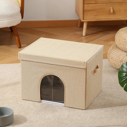 Cat Cooling Bed Portable Air Conditioner House Foldable Pet Igloo Nest with Ice Packs for Small Medium Cats Kittens