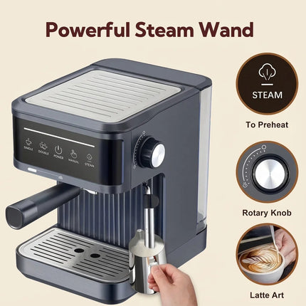 110V 220V 1.8L Espresso Machine Italian Coffee Machine Home Small Semi-Automatic 20Bar Coffee Machine Milk Foam