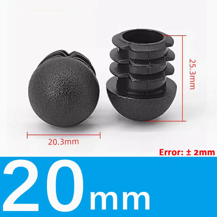 Black/White Plastic Round Pipe Plug Tube Non-Slip Chair Leg Foot Dust Cover Domed End Caps Floor Protector Pad Dia 13mm-40mm