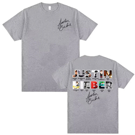 Justin Bieber New Album Cover 2025 Merch T Shirt Unisex Clothing Fashion 90s Vintage Style T-shirts Cotton Oversized T-shirt