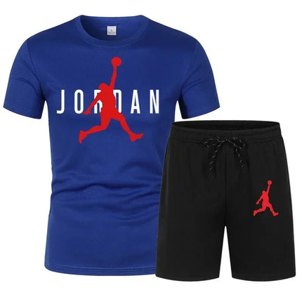 Summer Popular Men's T-shirt+shorts Suit Men Sports Suit Printing Casual Fashion Short-sleeved T-shirt Set Men Joggers Suit Set
