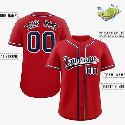 Personalize Men Women Youth Baseball Jersey Customize Button Down Sports Tee Laser Printed Sublimation Letter Number Big Size