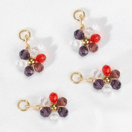 20pcs Stainless Steel Flower Imitation Pearl Beads Charms Pendants for Jewelry Making DIY Handmade Necklace Bracelet Accessories