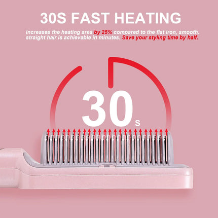 Hot Sale Negative Ion Hair Straightener Brush Home Use Electric Hair Flat Iron Heating Comb