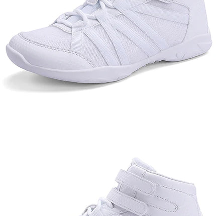 BAXINIER Girls White High Top Cheerleading Shoes Lightweight Youth Cheer Competition Sneakers kids Training Dance Tennis Shoes