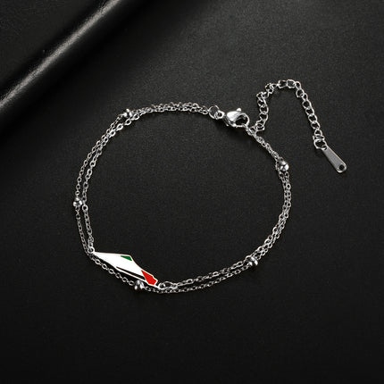 COOLTIME Palestine Map Charm Women Bracelets Stainless Steel Adjustable Double Layer Men Geography Bracelet jewelry Wholesale