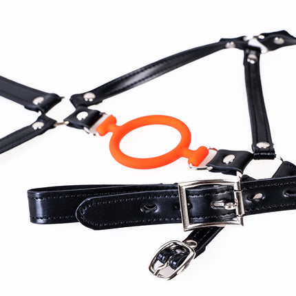 Restraints O Ring Gag Breast Clips Adult Games Slave BDSM Fetish PU Leather Bondage Harness For Women Erotic Sex Toys