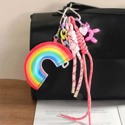 Funny Elegant Starfish Tassel Keychain Alloy Leopard Print Leather Tulip Pendants Cartoon Frog Beaded Bag Pendant Party