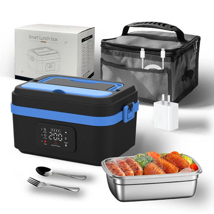 Electric Stainless Steel Insulated Lunch Box 12000mah Inside Battery Heating Recharge Digital Display Outdoor Use Lunch Box 304