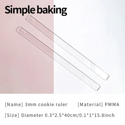 2Pcs Acrylic Thickness Ruler 2-10mm,Rolling Pin Guide for Cookie Fondant Maamoul,DIY Polymer Clay Pottery Craft Tool,Baking Rule