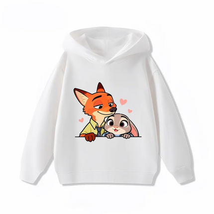 Potdemiel Zootopia Judy and Nick Children's Hoodies, Boys' and Girls' Autumn and Winter Warm Children's Hooded Sweatshirts