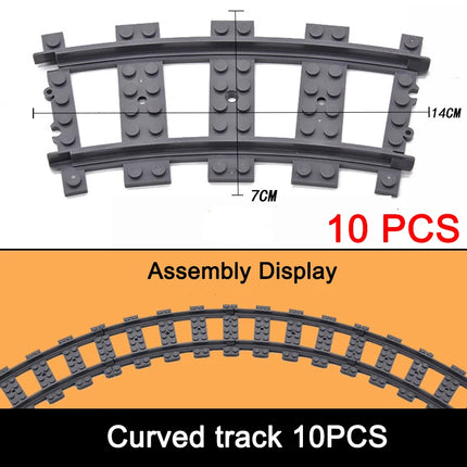 NEW City Trains Flexible Tracks Soft Straight Curved Rails Switch Building Block Creative Models Railways Toys For Kids Gifts