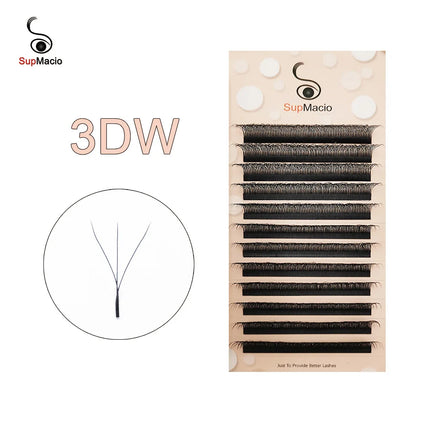 SUPMACIO W Shape 3D 4D 5D Premade Volume Fans Automatic Flowering Nature Soft Light Clover Lashes Bloom Eyelashes Extension
