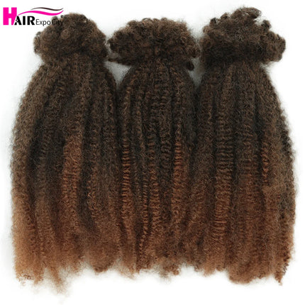 Afro Kinky Curly Bulk Synthetic Braiding Hair 12 inch Protein Fiber Durable Curl Hair Soft Micro Twist Braids Hair  Extensions