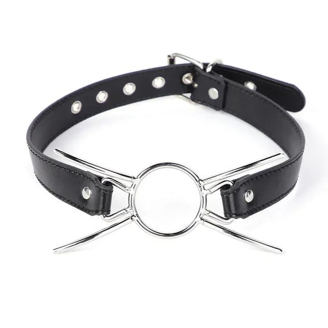 New Oral Fixation PU Leather Bondage Mouth Gag Spider X Style Flirting O-Rings Open Mouth Gag Adult Games Sex Toys For Women Men