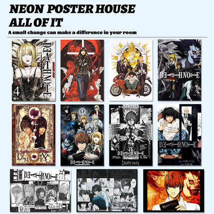 Japanese Comics Death Note Frameless Canvas Painting Poster Light Yagami Comics Peripheral Misa Amane Indoor Room Decoration