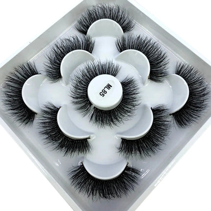 AMSDCN New 5-Pair 8-25mm Natural 3D Mink Eyelash Extension Eyelash Maquiagem