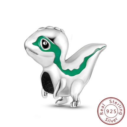 925 Sterling Silver Charms Beads Cute Fire Dragon Shaped Chameleon Charms Fit Original Pendants Bracelet DIY Women Jewelry Gift
