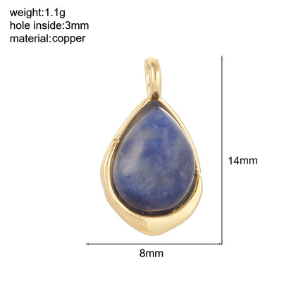 Bohemian Natural Stone Bead Charms For Jewelry Making Supplies Blue Green Stone Zircon Dijes Diy Earrings Bracelet Necklace