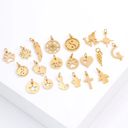 5pcs/Lot Stainless Steel Hollow Animal Cat Or Dog Claw Charm For DIY Necklace Bracelet Earrings Jewelry Accessories Pendants